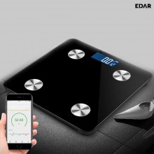 Cantar Smart Corporal EDAR, Electronic, Cu Afisaj Digital, Din Sticla Securizata, Antiderapant, Aplicatie Telefon, Kg/Lb/St, ...