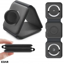 Incarcator Wireless Multifunctional EDAR Cu Incarcare Rapida, 3 in 1, Pliabil, Magnetic, Portabil, Compatibilitate Universala...