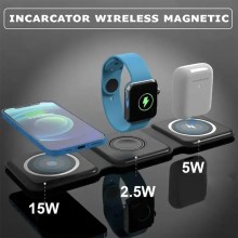 Incarcator Wireless Multifunctional EDAR Cu Incarcare Rapida, 3 in 1, Pliabil, Magnetic, Portabil, Compatibilitate Universala...