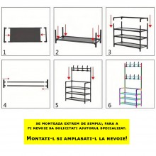 Cuier Metalic EDAR pentru Haine, Incaltaminte, Genti, Posete, Umbrele, 4 Rafturi, 60 x 29.5 x154, Alb Cuier Metalic EDAR pentru Haine, Incaltaminte, Genti, Posete, Umbrele, 4 Rafturi, 60 x 29.5 x154, Alb