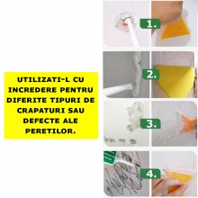 Chit Alb EDAR Pentru Reparat Pereti, Tip Pasta, Acoperire Crapaturi, Uscare Rapida, Aplicator Inclus Chit Alb EDAR Pentru Reparat Pereti, Tip Pasta, Acoperire Crapaturi, Uscare Rapida, Aplicator Inclus