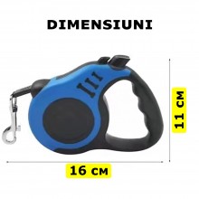 Lesa Automata Retractabila EDAR, Flexibila, Maner Ergonomic, Buton Blocare/Deblocare, Rezistenta, Max 20kg, Pentru Caini De T...
