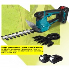 Foarfeca Tuns Iarba Si Gard Viu EDAR, Electrica, Doi Acumulatori Li-Ion 36V, Fara Fir, Incarcator Inclus, Lame Interschimbabi...