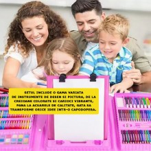 Set Pictura, Desen, Arte Plastice SIKS Pentru Copii, 208 Piese, Creioane, Carioci, Acuarele, Trusa Compartimentata, Prindere ... Set Pictura, Desen, Arte Plastice SIKS Pentru Copii, 208 Piese, Creioane, Carioci, Acuarele, Trusa Compartimentata, Prindere ...