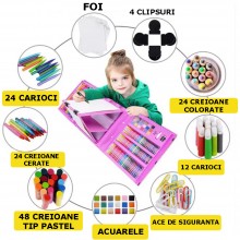 Set Pictura, Desen, Arte Plastice SIKS Pentru Copii, 208 Piese, Creioane, Carioci, Acuarele, Trusa Compartimentata, Prindere ... Set Pictura, Desen, Arte Plastice SIKS Pentru Copii, 208 Piese, Creioane, Carioci, Acuarele, Trusa Compartimentata, Prindere ...