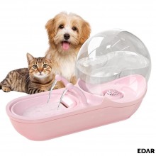 Fantana Automata EDAR pentru Pisici, Ultra-Silentioasa, Forma de Melc, 4L, Alimentare USB, Roz