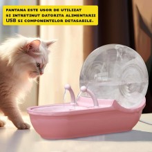 Fantana Automata EDAR pentru Pisici, Ultra-Silentioasa, Forma de Melc, 4L, Alimentare USB, Roz Fantana Automata EDAR pentru Pisici, Ultra-Silentioasa, Forma de Melc, 4L, Alimentare USB, Roz