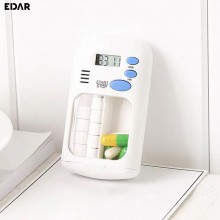 Cutie EDAR Depozitare Medicamente, Portabila, Ideala Pentru Organizare Si Transport, Ceas Si Alarma Pentru Atentionare Ora, S...