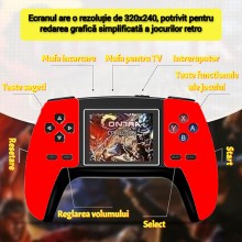 Consola De Jocuri Video P5 SIKS, Portabila, 520 Jocuri Retro, Display Rezolutie 320x240, Iesire AV, Incarcare USB, 1020mAh, Rosu Consola De Jocuri Video P5 SIKS, Portabila, 520 Jocuri Retro, Display Rezolutie 320x240, Iesire AV, Incarcare USB, 1020mAh, Rosu