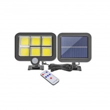 Lampa solară EDAR LED ajustabilă cu telecomandă, 120 LED-uri COB, senzor de mișcare și lumină, baterie inclusă de 1200 mAh, 2...