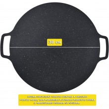 Plita Japoneza Rotunda SIKS Cu Manere, Placa Grill, Antiaderenta, Pluristratificata, Diametrul 30 cm , Negru Plita Japoneza Rotunda SIKS Cu Manere, Placa Grill, Antiaderenta, Pluristratificata, Diametrul 30 cm , Negru