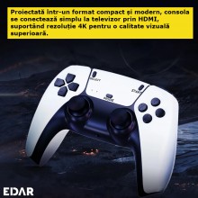 Consola EDAR Tip Stick Cu 20.000 De Jocuri Retro, Compatibila Cu 9 Emulatoare, 2 Controlere Wireless, Conexiune Hdmi, 2.4ghz,...