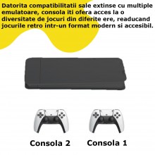 Consola EDAR Tip Stick Cu 20.000 De Jocuri Retro, Compatibila Cu 9 Emulatoare, 2 Controlere Wireless, Conexiune Hdmi, 2.4ghz,...