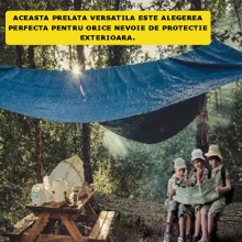 Prelata SIKS cu Inele, Impermeabila, Protectie UV, Lungime 4 m, Latime 5 m, Culoare Albastru