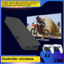 Consola SIKS Tip Cu Jocuri Retro , 20.000 de Jocuri Video , Compatibil cu 9 Emulatoare , 2 x Controler Wireless , HDMI , 2.4G...