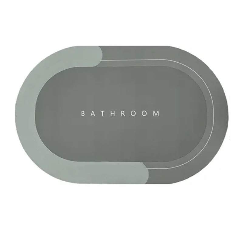 Covor De Baie EDAR, Cu Mesaj "Bathroom", Absorbant, Antiderapant, Material Moale, Curatoare Usoara, 57.5 x 40 cm, Oval, Verde Covor De Baie EDAR, Cu Mesaj "Bathroom", Absorbant, Antiderapant, Material Moale, Curatoare Usoara, 57.5 x 40 cm, Oval, Verde