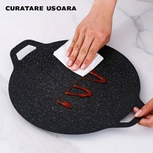 Plita Pluristratificata, EDAR, Forma Rotundă, Antiaderentă, 36 cm, Negru Plita Pluristratificata, EDAR, Forma Rotundă, Antiaderentă, 36 cm, Negru