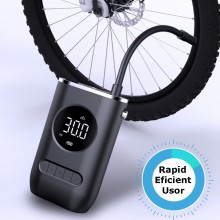 Pompa EDAR De Aer Auto Portabilă Electrică, Multifuncțională, Cu Baterie De 4000 mAh, Putere De 120W, Afișaj Digital LCD Mano...