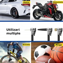 Pompa EDAR De Aer Auto Portabilă Electrică, Multifuncțională, Cu Baterie De 4000 mAh, Putere De 120W, Afișaj Digital LCD Mano...