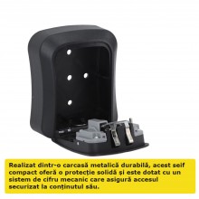 Mini Seif SIKS Metalic Cu Cifru, Pentru Depozitare Chei, Cutie Metalica Pentru Chei, Cifru Mecanic, Negru Mini Seif SIKS Metalic Cu Cifru, Pentru Depozitare Chei, Cutie Metalica Pentru Chei, Cifru Mecanic, Negru