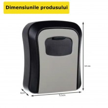 Seif Mini EDAR Metalic Cu Cifru, Pentru Depozitare Chei, Cutie Metalica, Cifru Mecanic, Negru Seif Mini EDAR Metalic Cu Cifru, Pentru Depozitare Chei, Cutie Metalica, Cifru Mecanic, Negru