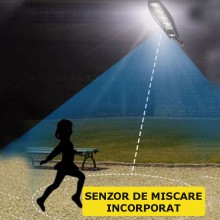 Lampa Solara Stradala Sau Gradina SIKS, Panou Solar Incorporat, Exterior, 168 LED SMD, Lumina Neutra, Control Telecomanda, Se...