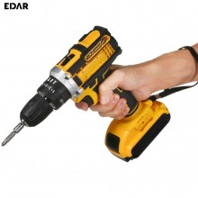 Trusa Profesionala Multifunctionala EDAR Cu Bormasina Fara Fir, 119 Piese, Pentru Reparatii, Constructii, Bricolaj, Gaurit, I...