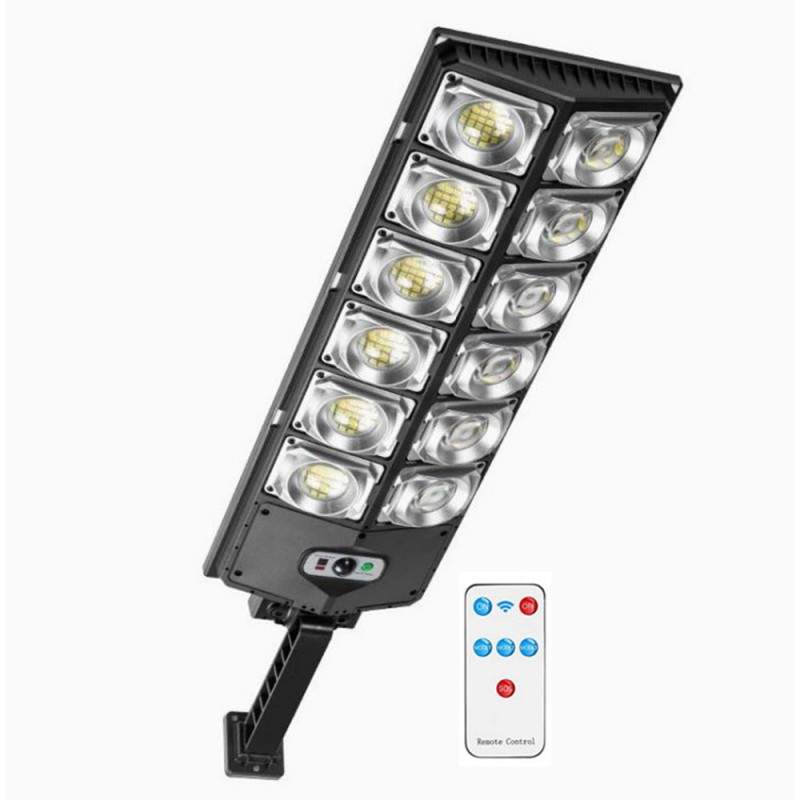 Lampa Solara Stradala Sau Gradina SIKS Cu Panou Solar Incorporat, De Exterior, 360 LED SMD, Lumina Neutra, Control Telecomand...