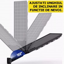 Lampa Solara Stradala Sau Gradina SIKS Cu Panou Solar Incorporat, De Exterior, 360 LED SMD, Lumina Neutra, Control Telecomand...
