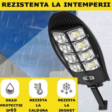 Lampa Solara Stradala Sau Gradina SIKS Cu Panou Solar Incorporat, De Exterior, 240 LED SMD, Lumina Neutra, Control Telecomand...