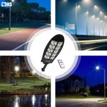 Lampa Solara Stradala Sau Gradina SIKS Cu Panou Solar Incorporat, De Exterior, 300 LED SMD, Lumina Neutra, Control Telecomand...