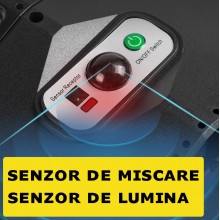 Lampa Solara Stradala Sau Gradina SIKS Cu Panou Solar Incorporat, De Exterior, 300 LED SMD, Lumina Neutra, Control Telecomand...