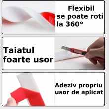 Banda De Etansare SIKS Autoadeziva Groasa Pentru Blat De Bucatarie, Prag Cabina De Dus, Cada, Din Silicon Si Cauciuc Premium,...