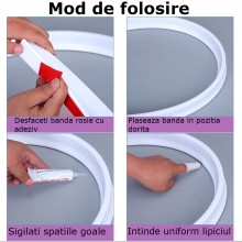 Bandă Autoadezivă EDAR De Etanșare Groasă Pentru Blaturi De Bucătărie, Praguri De Cabină De Duș Și Cadă, Realizată Din Silico...
