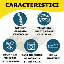 Perna Ortopedica Pentru Dormit EDAR Din Spuma Memorie, Ergonomica, Cervicala, Husa Detasabila Si Lavabila 48cm x 28cm x 5cm P... Perna Ortopedica Pentru Dormit EDAR Din Spuma Memorie, Ergonomica, Cervicala, Husa Detasabila Si Lavabila 48cm x 28cm x 5cm P...