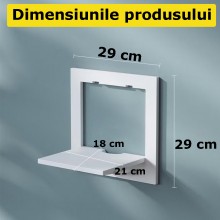 Etajera Pentru Perete SIKS, Patrata, Cu Suport Depozitare, Ideala Pentru Suport Flori, Rame foto, 29 cm x 29 cm, Alb Etajera Pentru Perete SIKS, Patrata, Cu Suport Depozitare, Ideala Pentru Suport Flori, Rame foto, 29 cm x 29 cm, Alb
