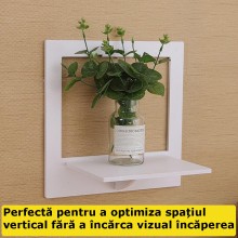 Etajera Pentru Perete SIKS, Patrata, Cu Suport Depozitare, Ideala Pentru Suport Flori, Rame foto, 29 cm x 29 cm, Alb Etajera Pentru Perete SIKS, Patrata, Cu Suport Depozitare, Ideala Pentru Suport Flori, Rame foto, 29 cm x 29 cm, Alb