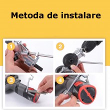 Adaptor SIKS Pentru Bormasina Cu Role Pentru Taiat Tabla, Aluminiu, Otel, Cupru, Fier, 1/4", Argintiu