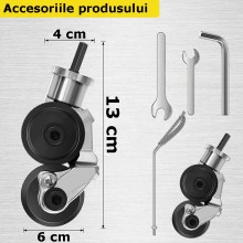 Adaptor SIKS Pentru Bormasina Cu Role Pentru Taiat Tabla, Aluminiu, Otel, Cupru, Fier, 1/4", Argintiu