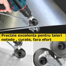 Adaptor SIKS Pentru Bormasina Cu Role Pentru Taiat Tabla, Aluminiu, Otel, Cupru, Fier, 1/4", Argintiu