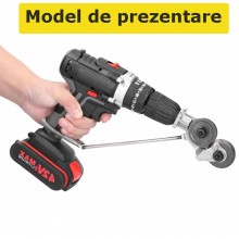 Adaptor EDAR Cu Role Pentru Tăiat Tablă, Aluminiu, Oțel, Cupru Și Fier, Compatibil Cu Bormașină, 1/4", Argintiu