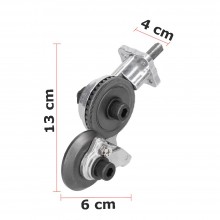 Adaptor EDAR Cu Role Pentru Tăiat Tablă, Aluminiu, Oțel, Cupru Și Fier, Compatibil Cu Bormașină, 1/4", Argintiu