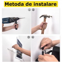 Lampa EDAR Solară Pentru Exterior, Cu Telecomandă, Senzor De Lumină Și Panou Solar, Rezistentă La Apă IP67, 54 Led-uri SMD, 2...