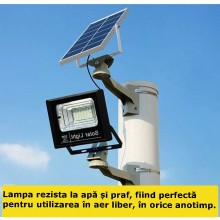 Lampa EDAR Solară Pentru Exterior, Cu Telecomandă, Senzor De Lumină Și Panou Solar, Rezistentă La Apă IP67, 54 Led-uri SMD, 2...