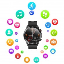 Ceas Smartwatch SIKS, Inteligent, Full Touch, Fitness, Sport, Rezistent La Apa, Functie Smart Numarat Pasi, Unisex, Notificar...