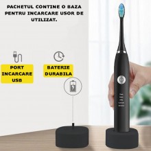 Periuta Dinti Electrica Sonica SIKS Pentru Adulti Si Copii, 38,000 Pulsatii / min, 5 Programe, Aparat Cu Smart Timer, 800mAh,... Periuta Dinti Electrica Sonica SIKS Pentru Adulti Si Copii, 38,000 Pulsatii / min, 5 Programe, Aparat Cu Smart Timer, 800mAh,...