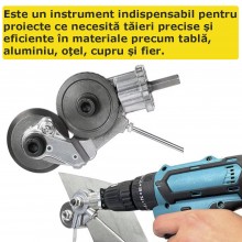 Adaptor Cu Role EDAR Pentru Tăiat Tablă, Aluminiu, Oțel, Cupru Și Fier, Compatibil Cu Bormașini, Suport De Atașare Inclus, Ar...