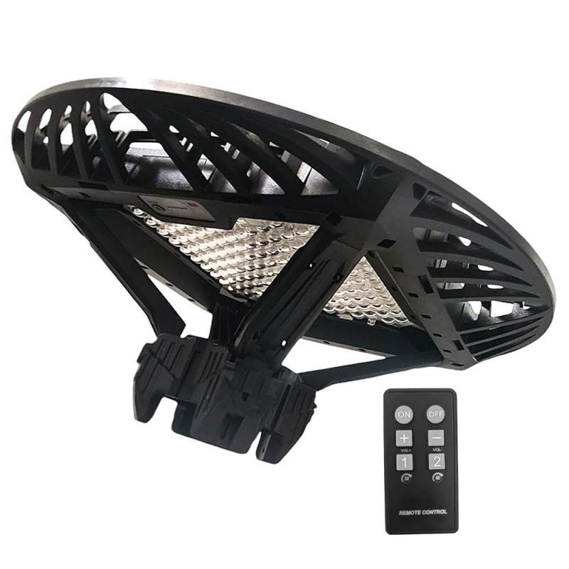 Lampa Solara SIKS Pentru Stalp De Exterior, Stradala Sau Gradina Cu Panou Solar Incorporat, 136 LED-uri Albe Puternice, Telec...