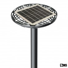 Lampa Solara SIKS Pentru Stalp De Exterior, Stradala Sau Gradina Cu Panou Solar Incorporat, 136 LED-uri Albe Puternice, Telec...