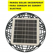 Lampa Solara SIKS Pentru Stalp De Exterior, Stradala Sau Gradina Cu Panou Solar Incorporat, 136 LED-uri Albe Puternice, Telec...
